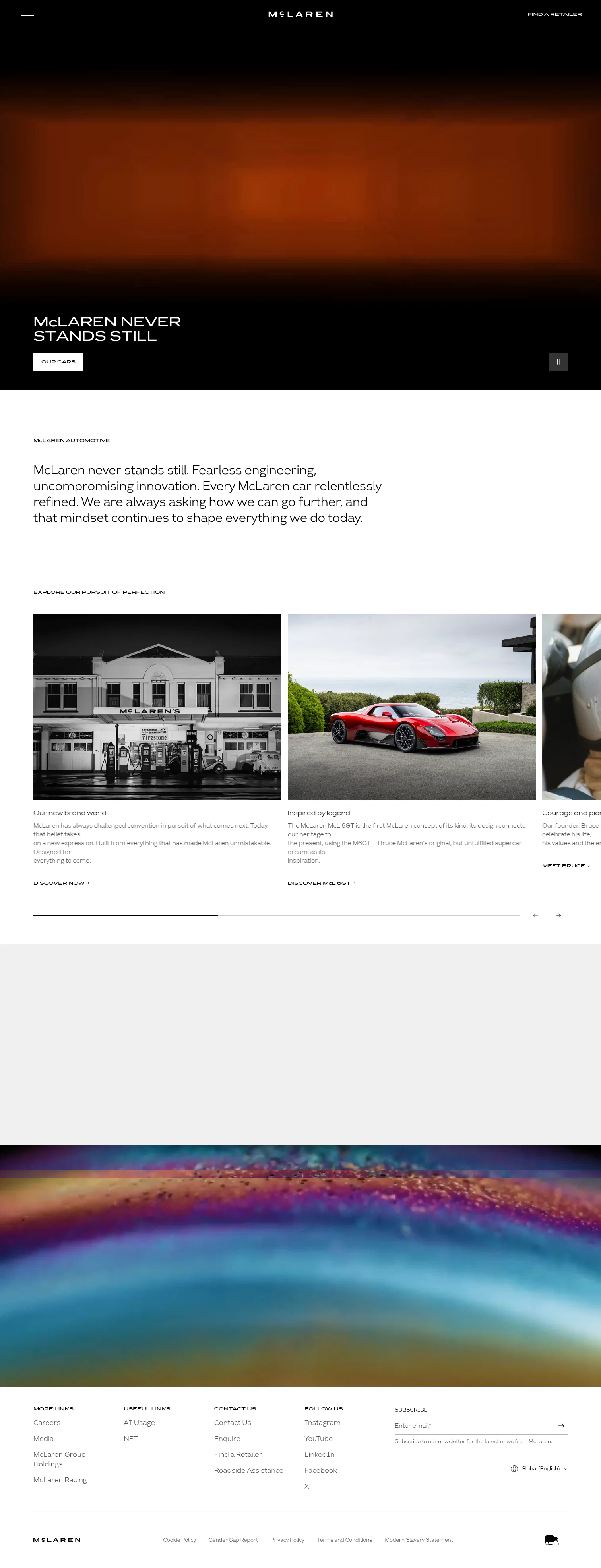 Mclaren landing page