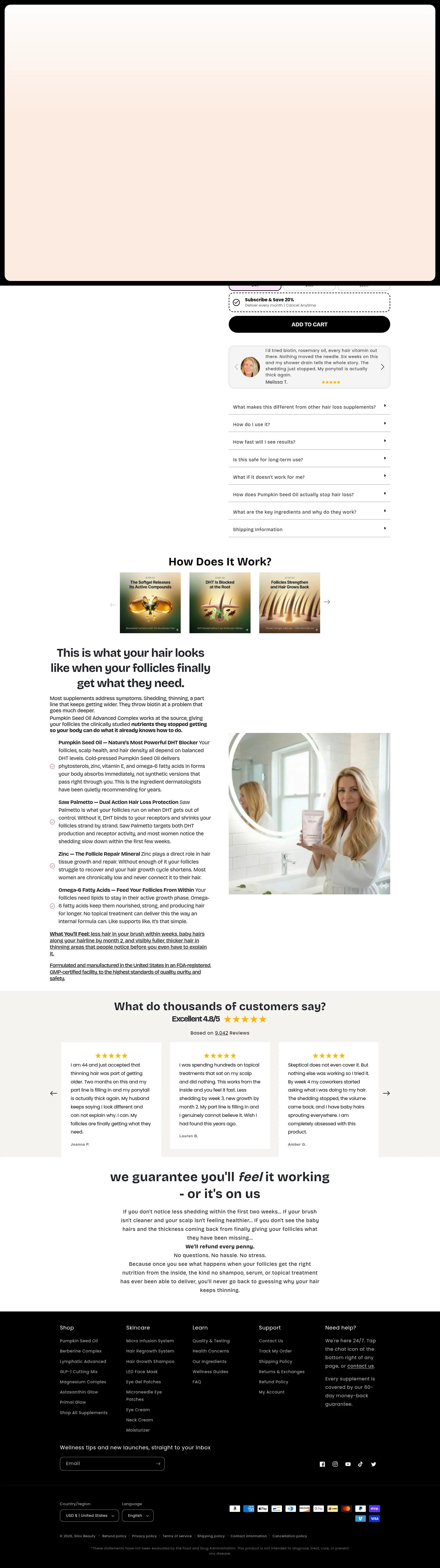 Glovbeauty landing page