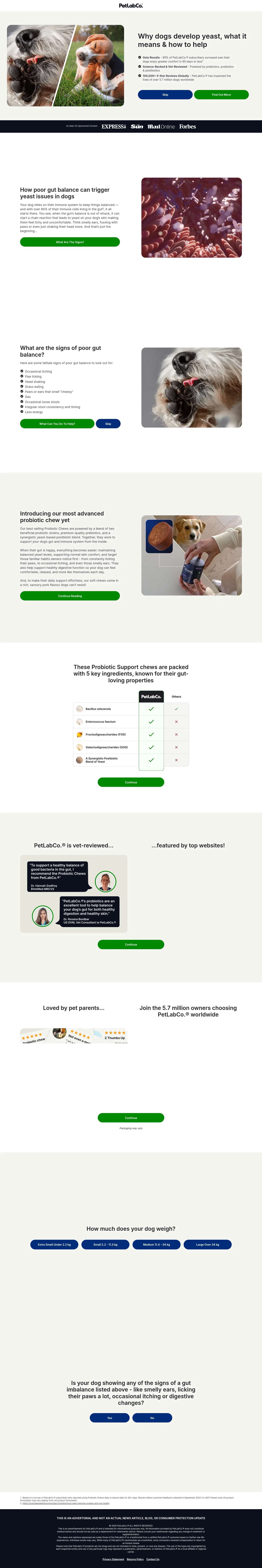 campaigns.petlabco.co.uk/pbc_quizw_uk_yeast on desktop, full screenshot