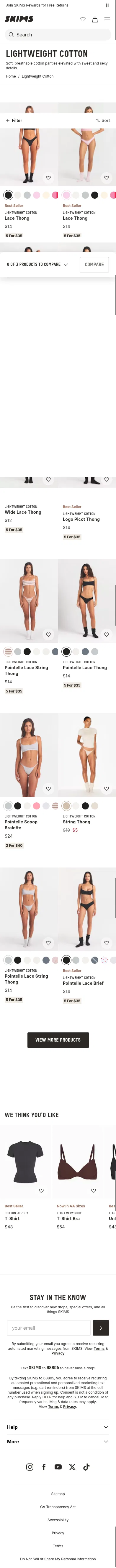 skims.com/collections/lightweight-cotton on mobile, full screenshot