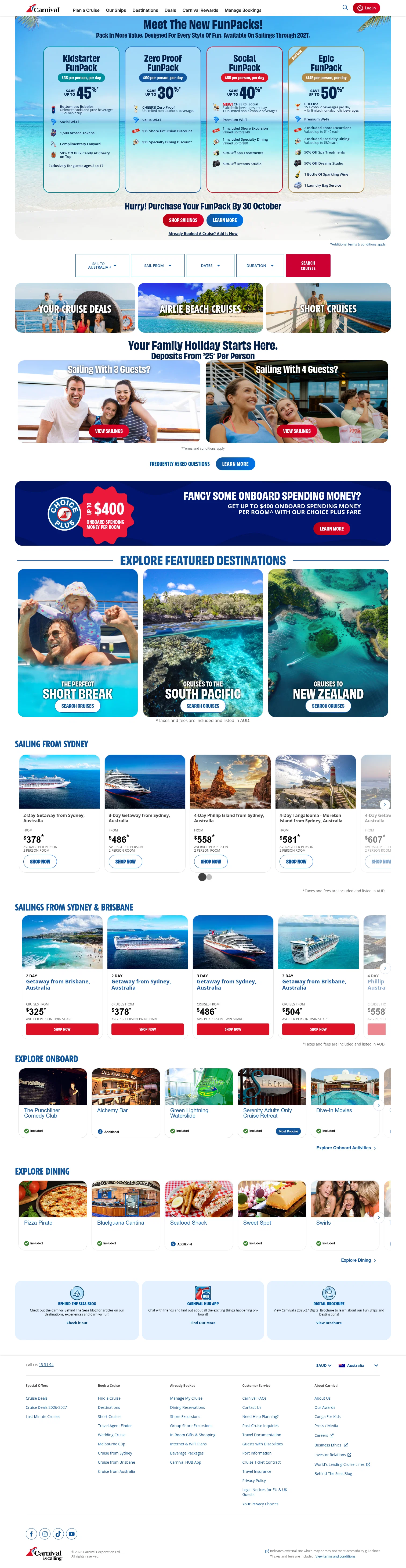 carnival.com.au on desktop