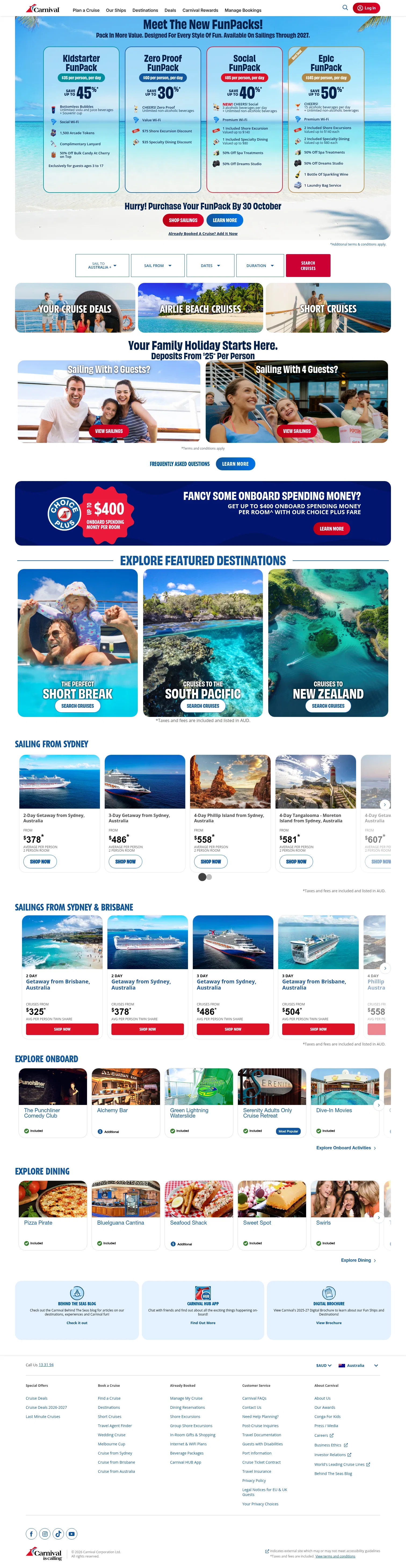 carnival.com.au on desktop, full screenshot