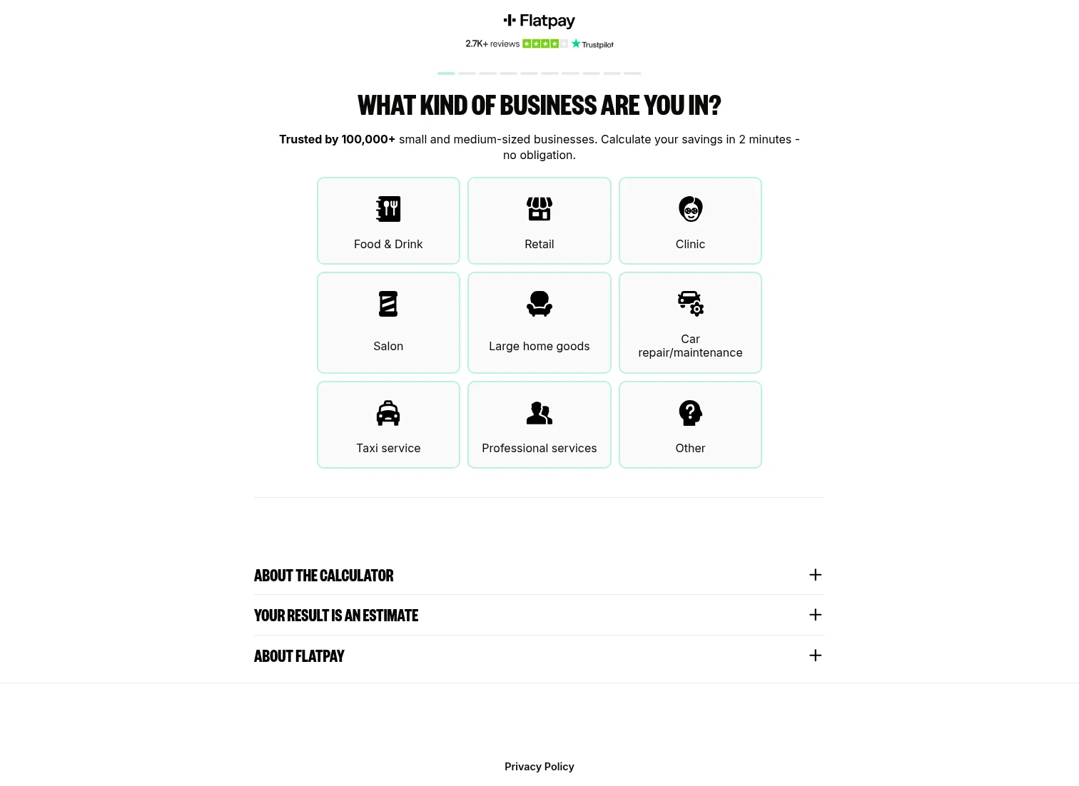 Flatpay landing page