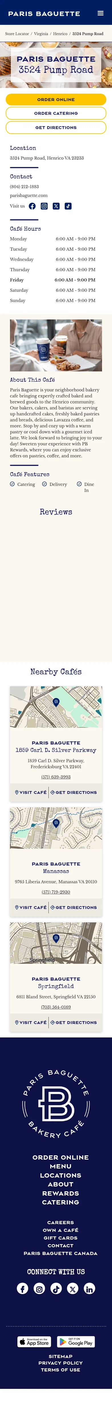 parisbaguette.com/locations/va/henrico/3524-pump-road on mobile