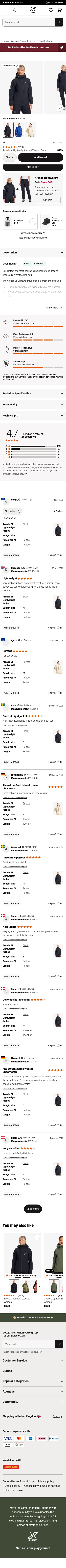 revolutionrace.co.uk/women/jackets/shell-jackets/arcade-3l-lightweight-jacket-women on mobile
