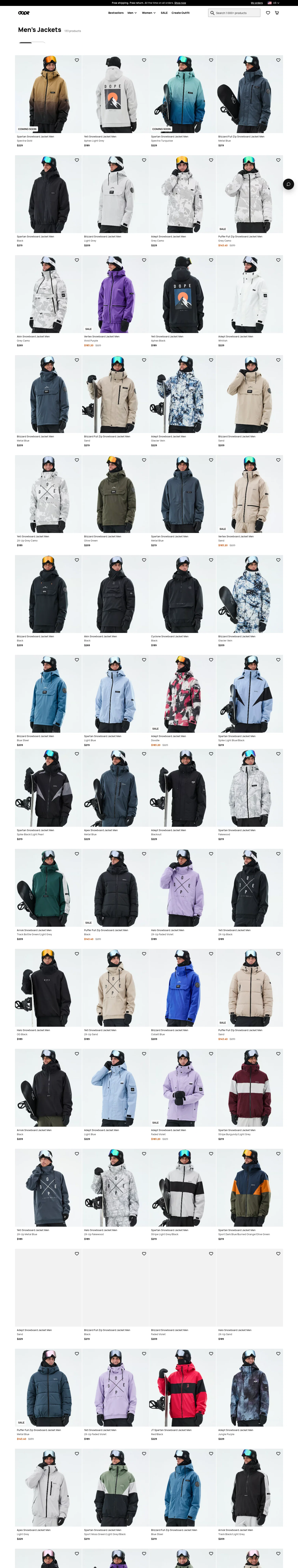 dopesnow.com/mens-jackets on desktop