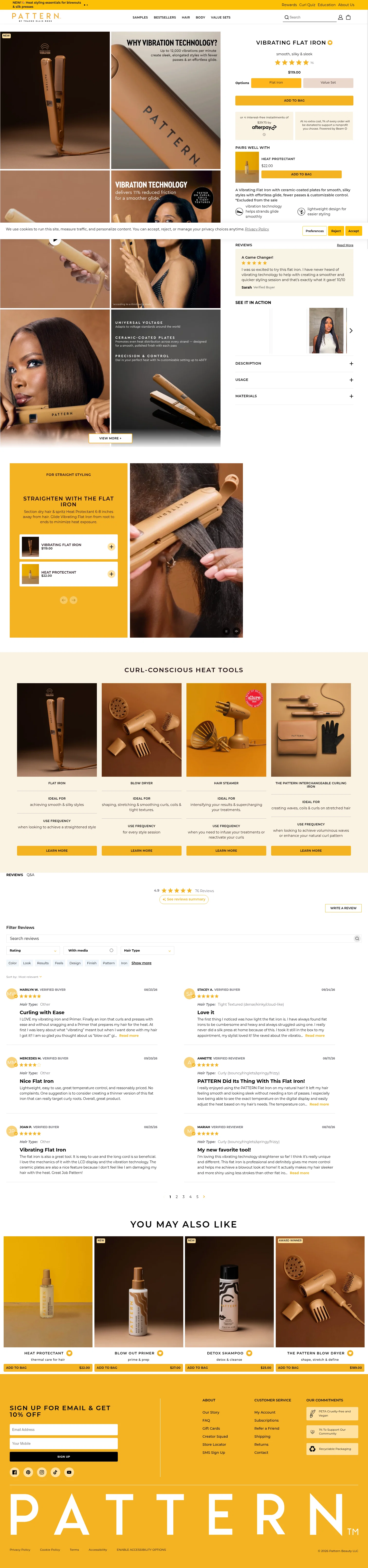 Pattern Beauty landing page