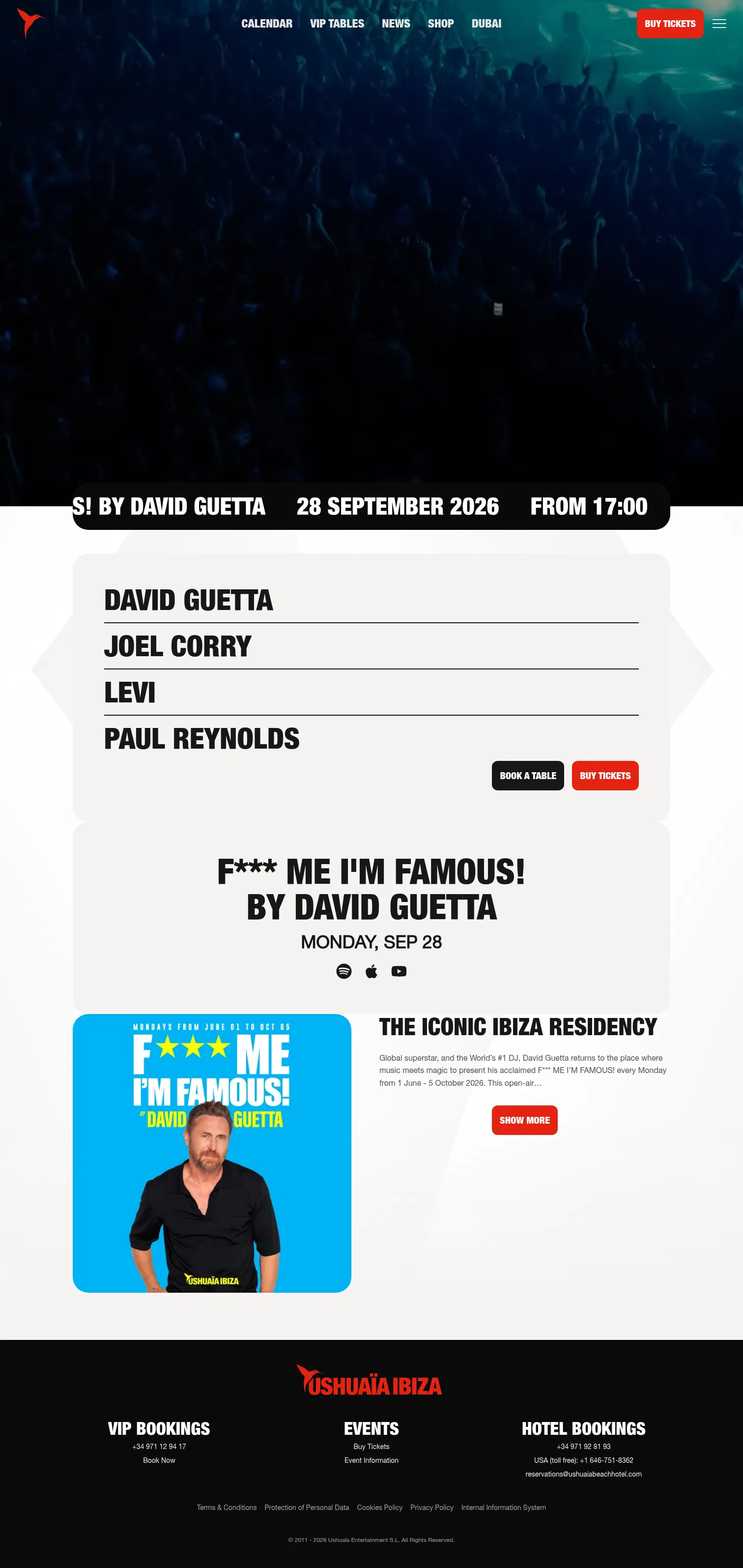 theushuaiaexperience.com/club/en/events/2026/fmif-david-guetta/2026-09-28 on desktop, full screenshot