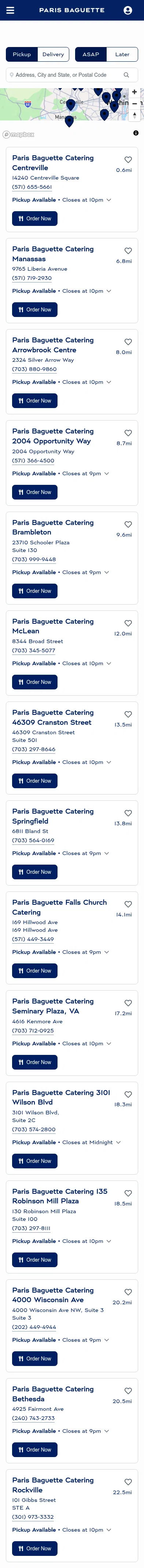 catering.parisbaguette.com on mobile