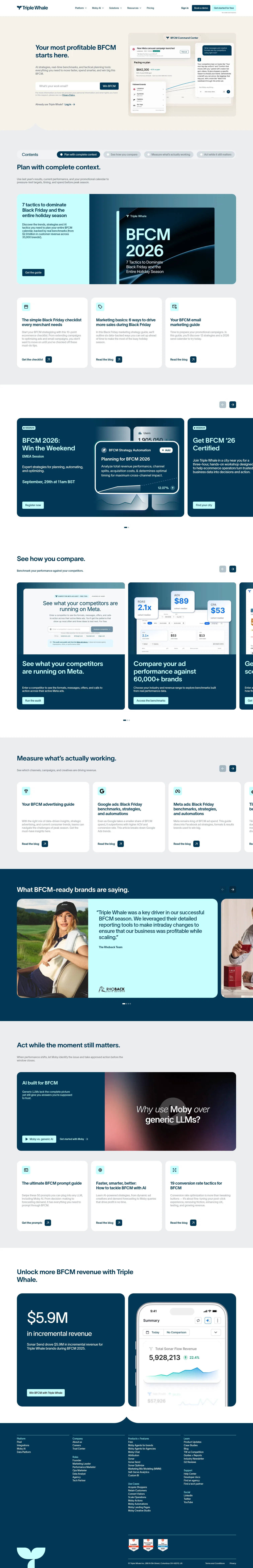 triplewhale.com/bfcm on desktop, full screenshot