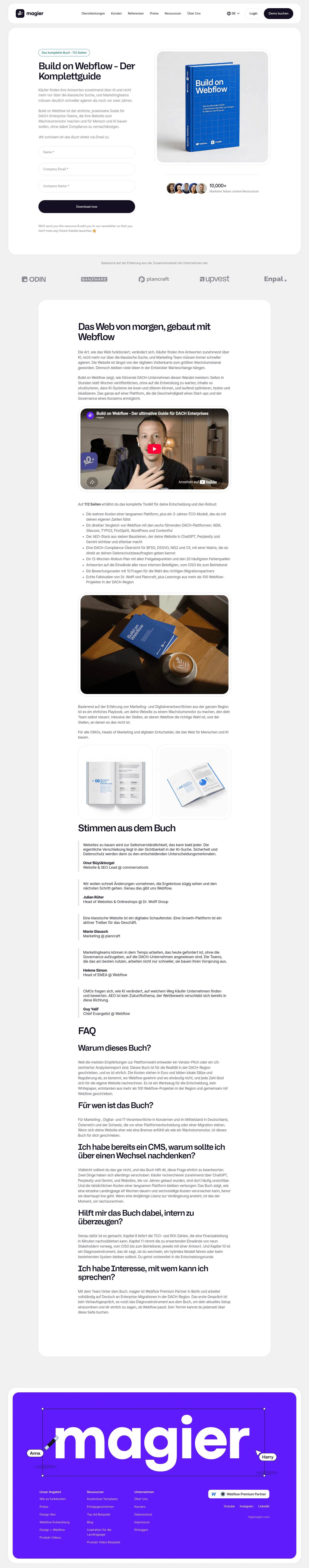 magier.com/de/freebie/build-on-webflow on desktop, full screenshot
