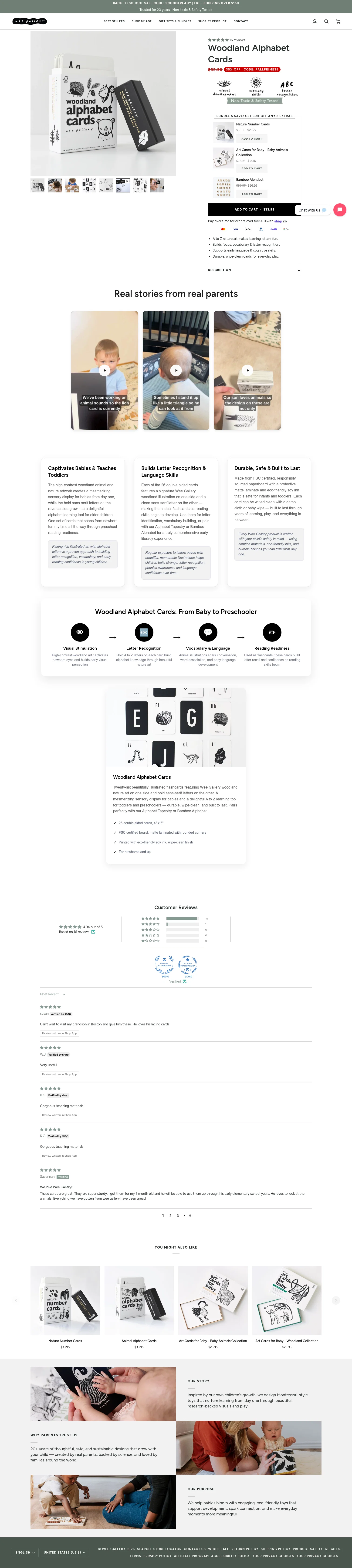 Wee Gallery landing page