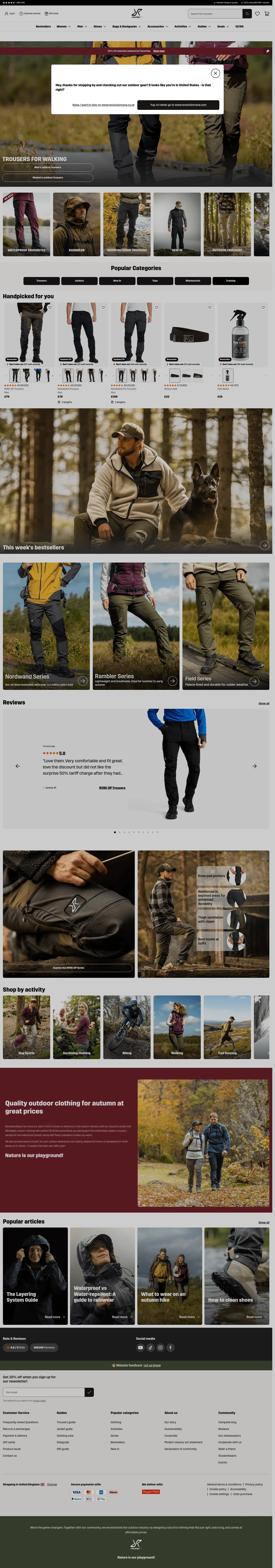 revolutionrace.co.uk on desktop