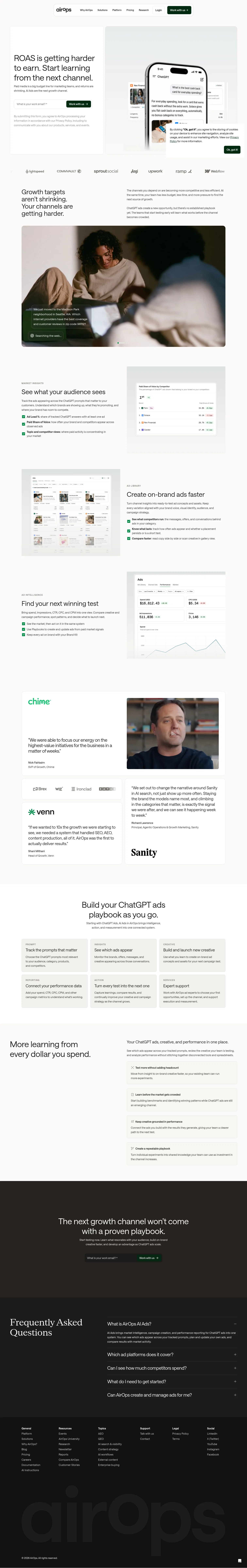 Airops landing page
