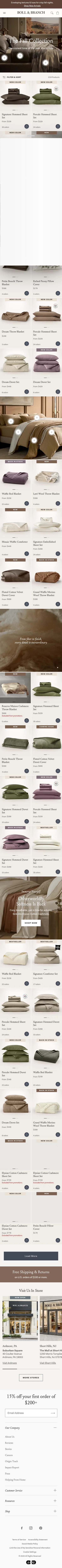 bollandbranch.com/collections/fall-collection on mobile, full screenshot