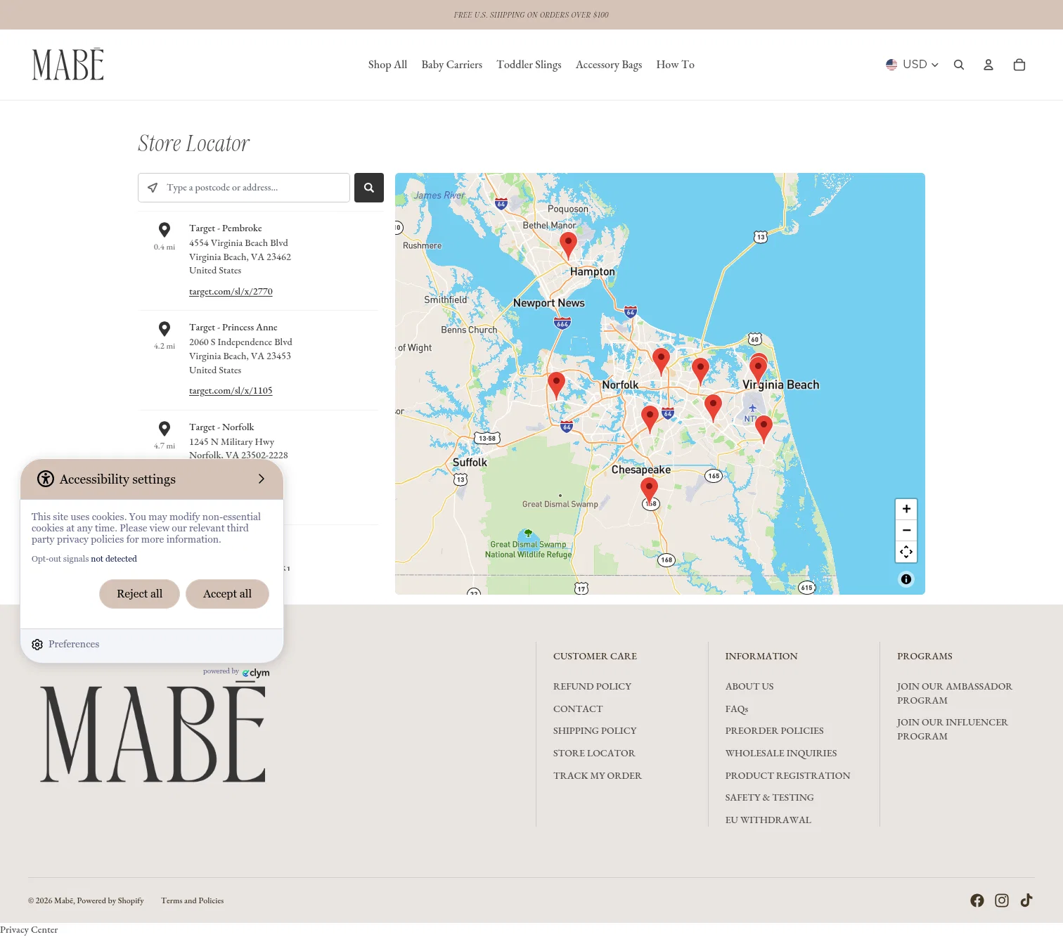 mabeproducts.com/pages/store-locator on desktop