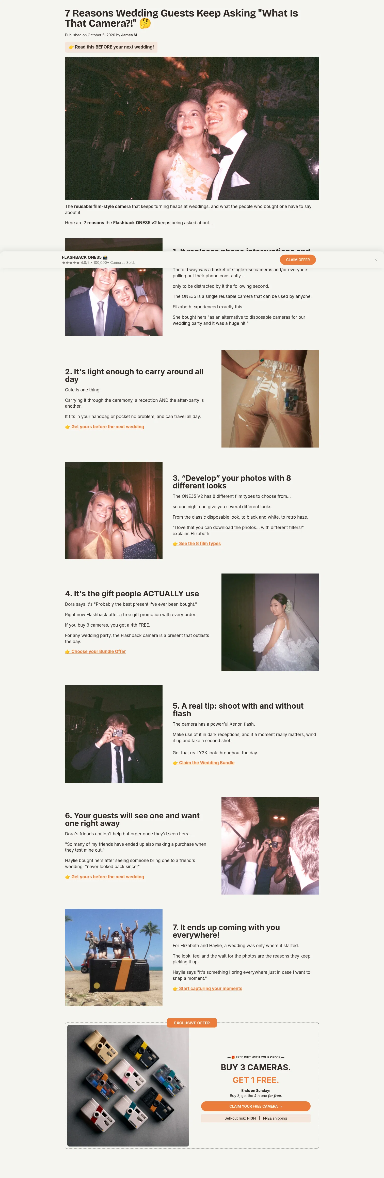Flashback landing page