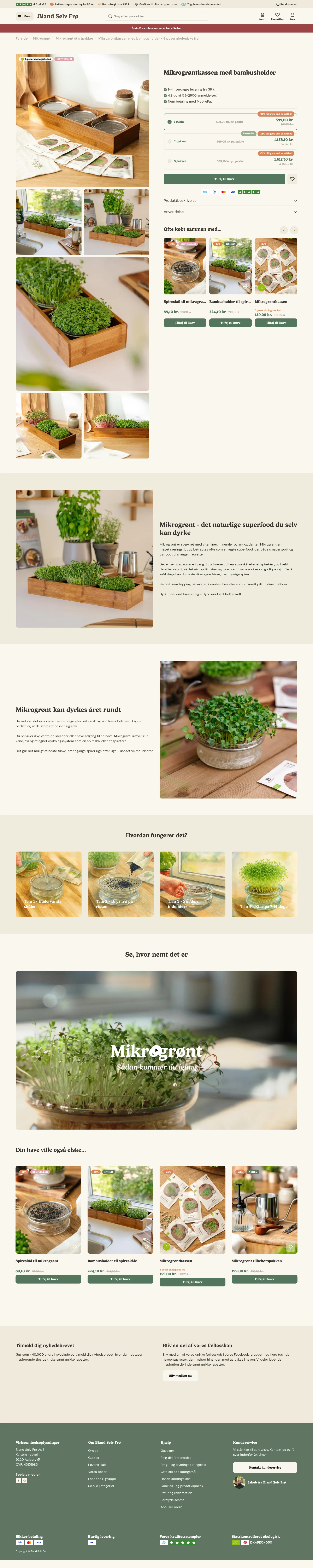 Bland Selv Frø landing page