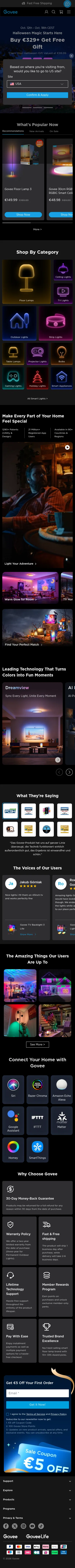 eu-store.govee.com on mobile, full screenshot