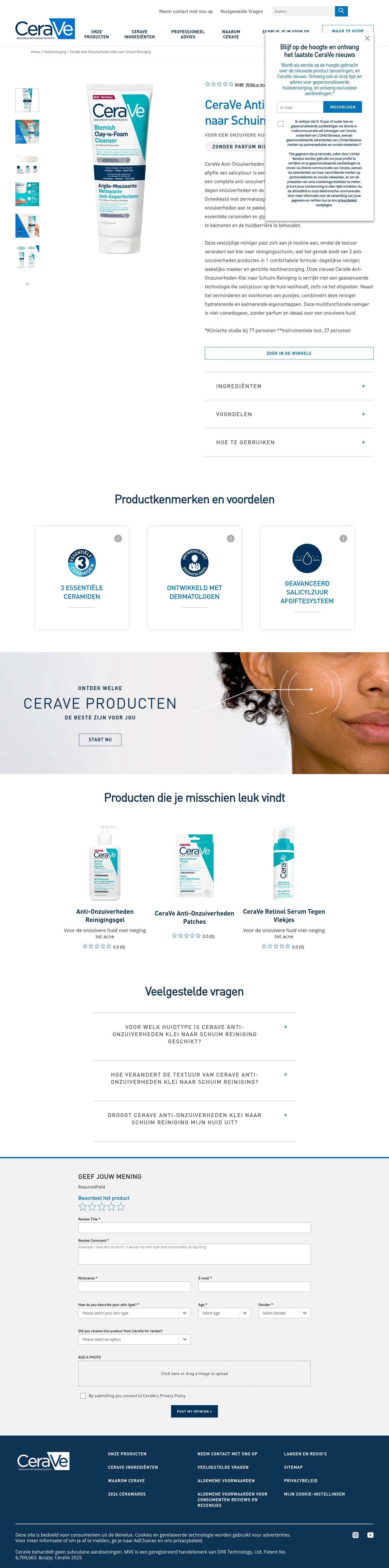 cerave.nl/huidverzorging/cerave-anti-onzuiverheden-klei-naar-schuim-reiniging on desktop