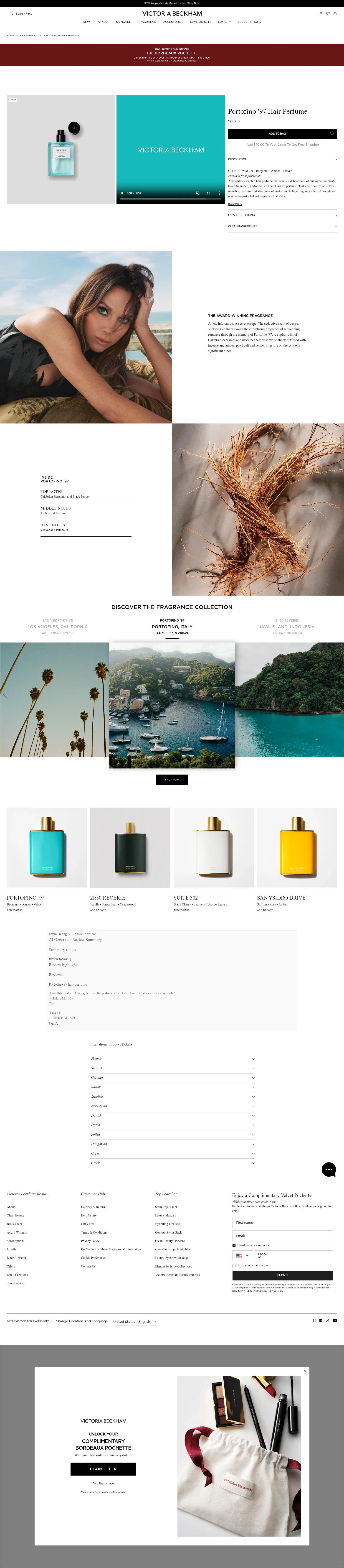 victoriabeckhambeauty.com/products/portofino-97-hair-perfume on desktop