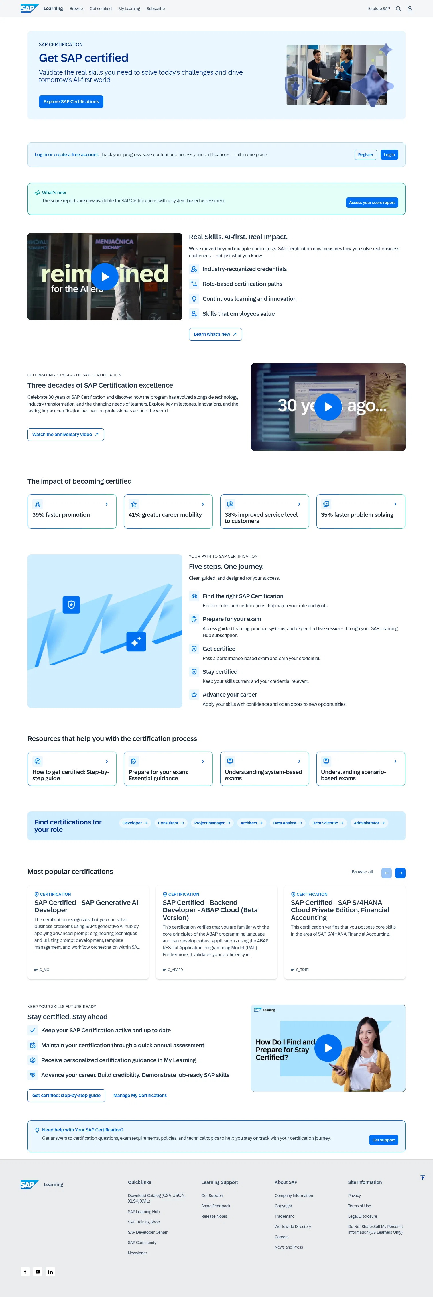 Sap landing page