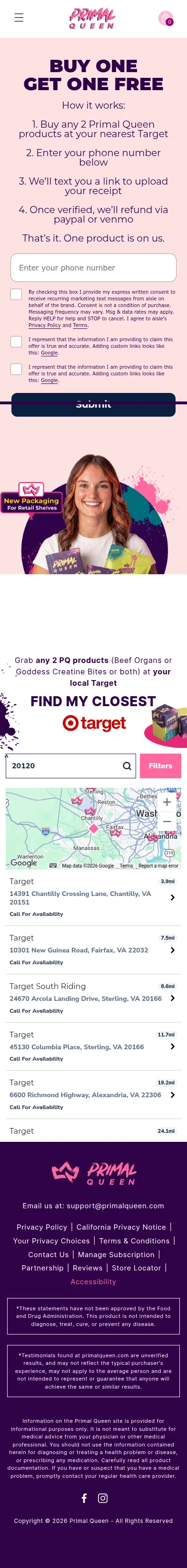 primalqueen.com/pages/b1g1-campaign on mobile
