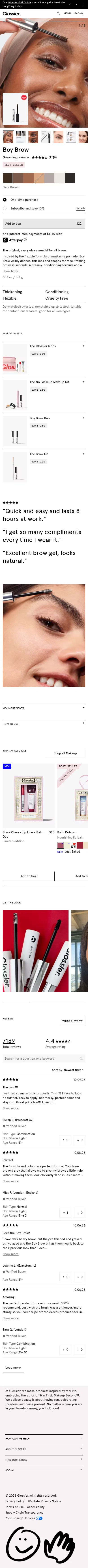 glossier.com/products/boy-brow on mobile, full screenshot