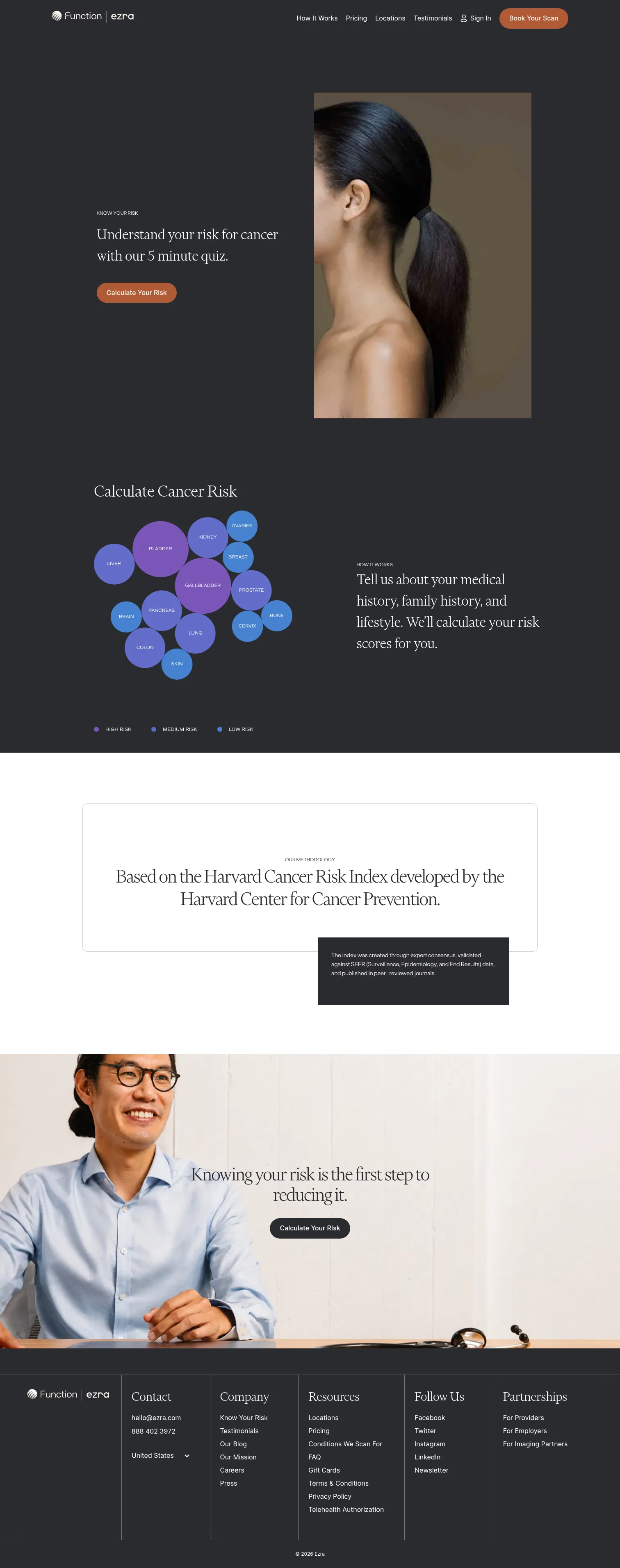 ezra.com/know-your-risk on desktop, full screenshot