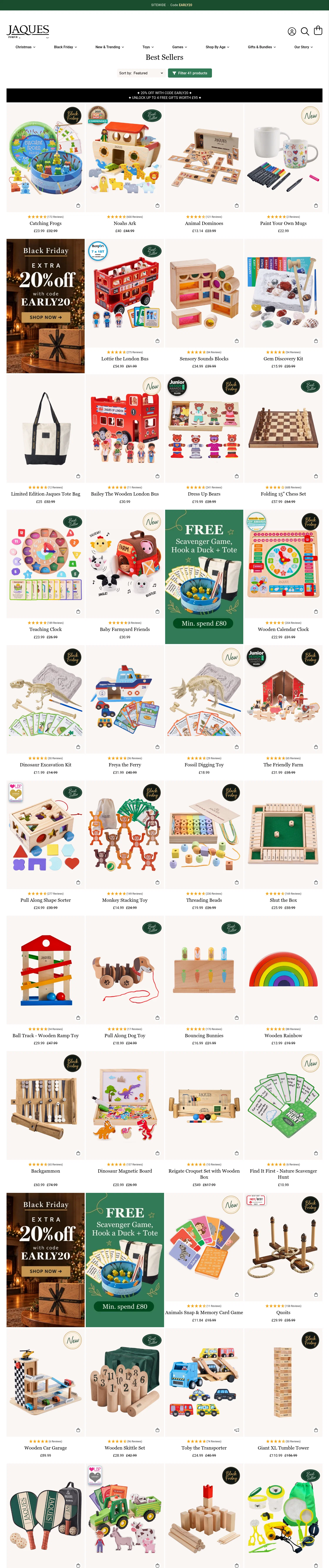 Jaques of London landing page