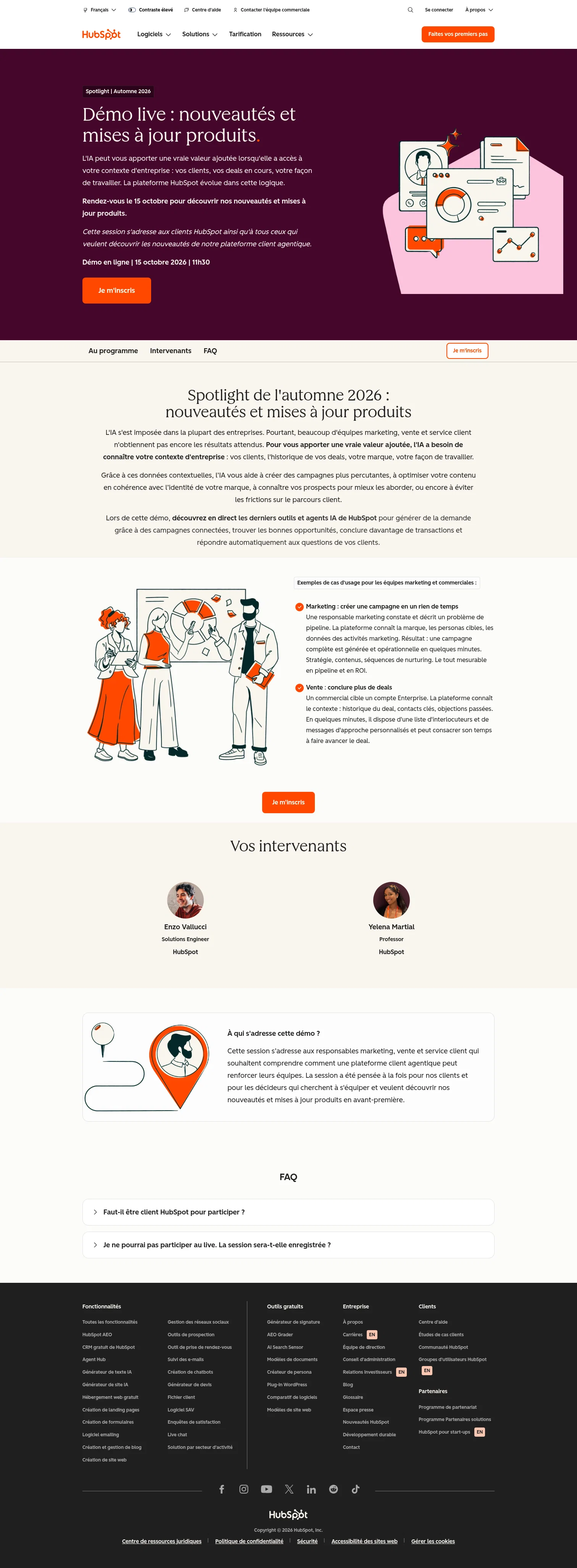 HubSpot landing page