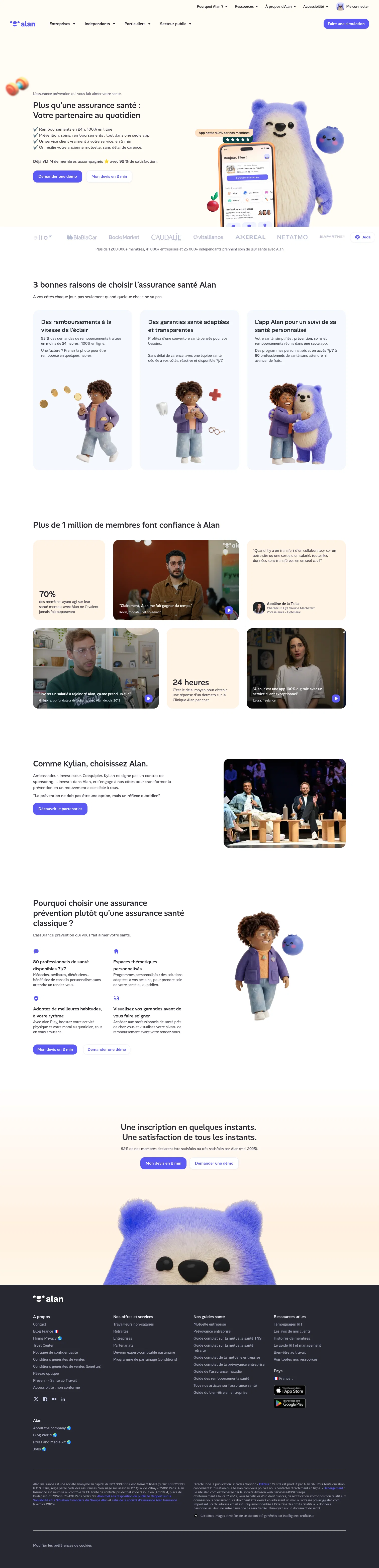 Alan landing page