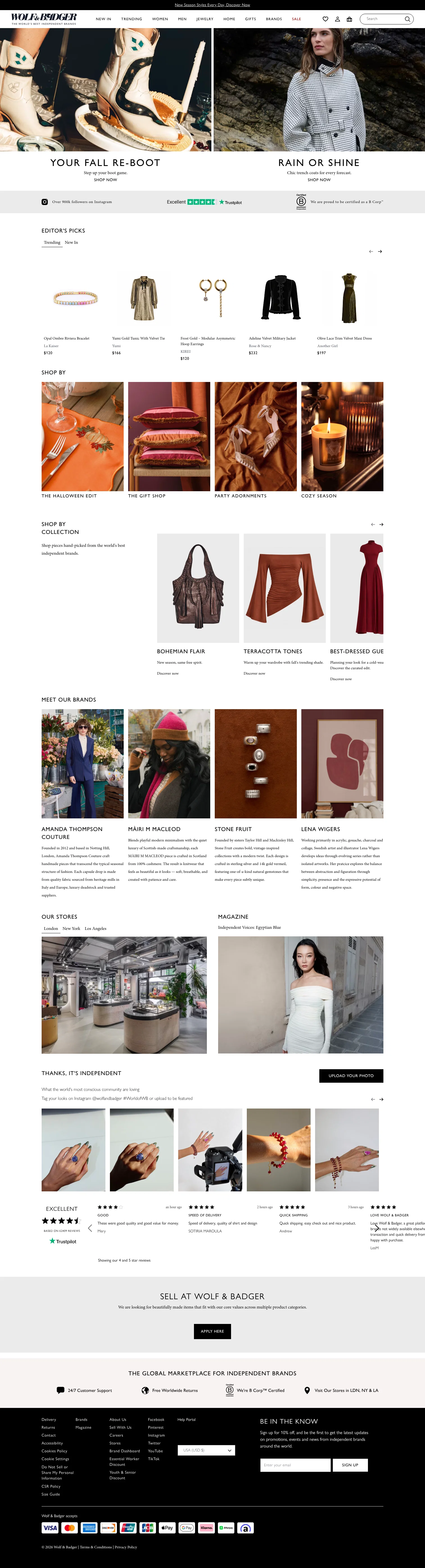 wolfandbadger.com on desktop