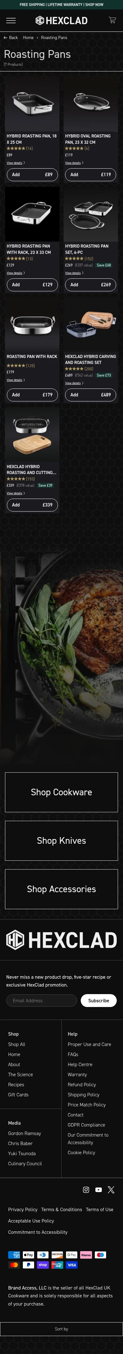 hexclad.co.uk/collections/roasting-pans on mobile
