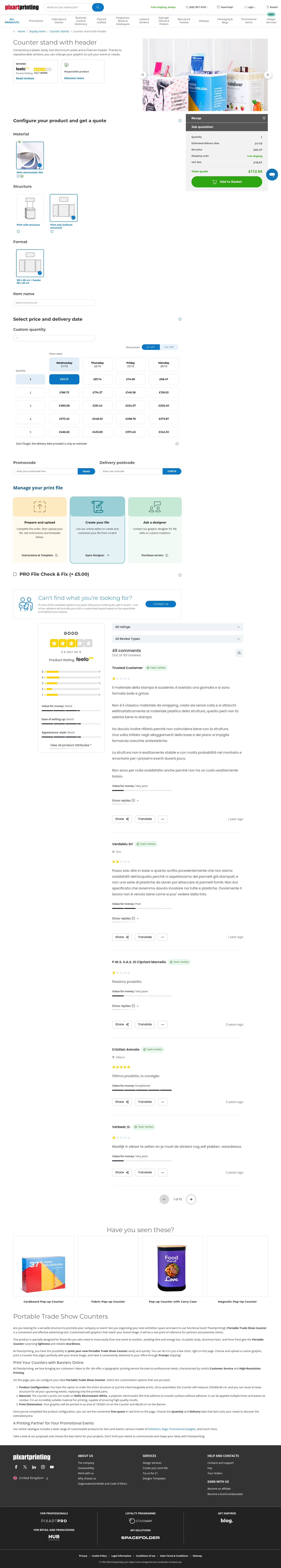Pixartprinting landing page