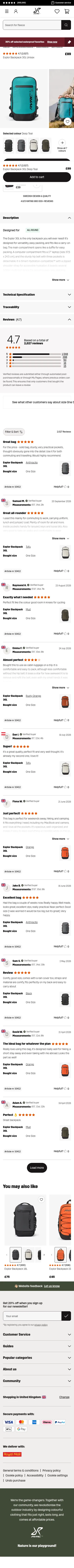 revolutionrace.co.uk/bags-backpacks/backpacks/daypacks/explor-backpack-30-unisex on mobile, full screenshot
