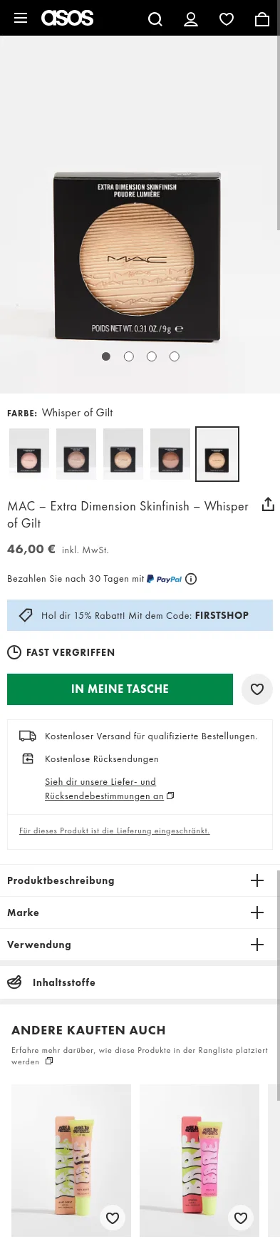asos.com/de/mac/mac-extra-dimension-skinfinish-whisper-of-gilt/prd/10034815 on mobile