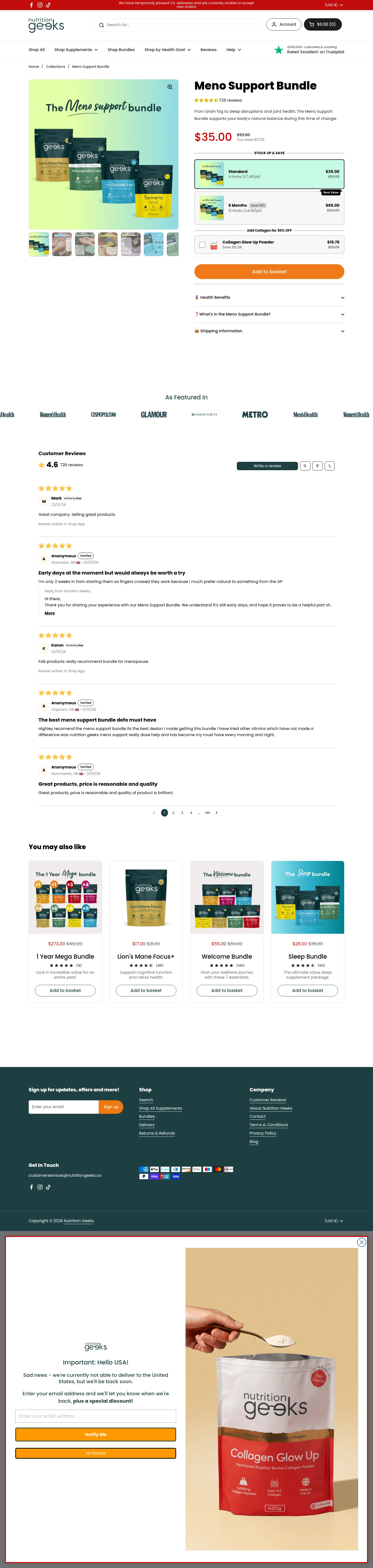 nutritiongeeks.co/products/meno-support-bundle on desktop, full screenshot
