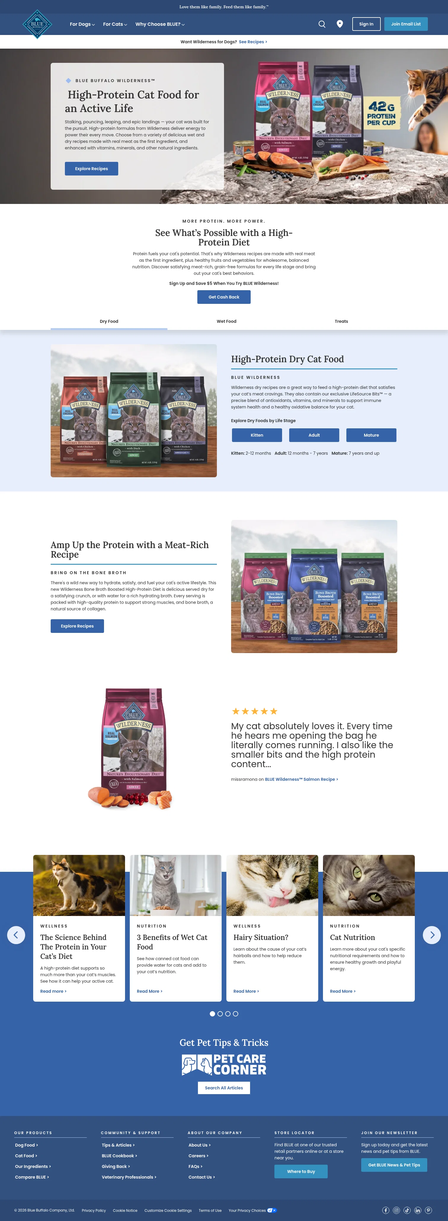bluebuffalo.com/natural-cat-food/wilderness on desktop