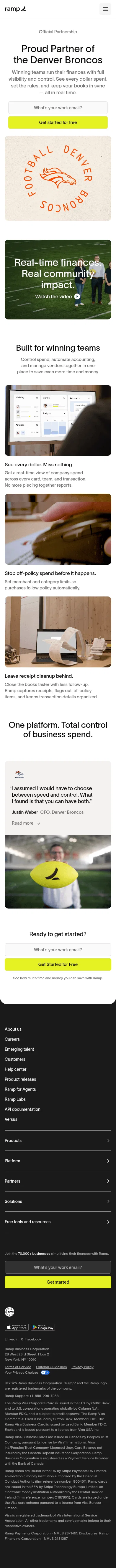 ramp.com/broncos on mobile, full screenshot