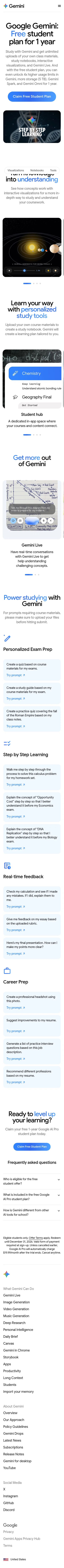 gemini.google/students on mobile