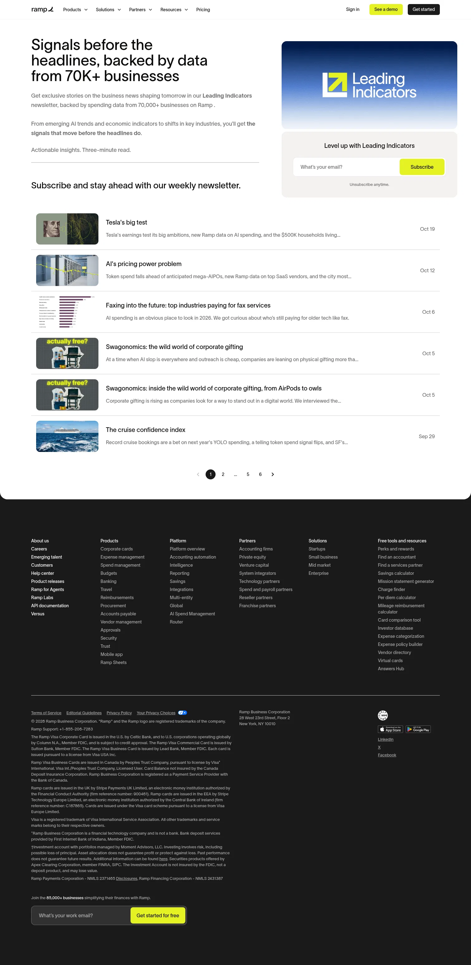ramp.com/series/leading-indicators on desktop, full screenshot