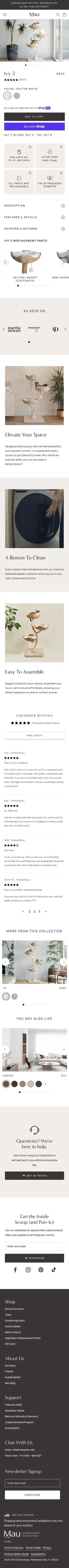 maupets.com/products/ivy-3 on mobile, full screenshot