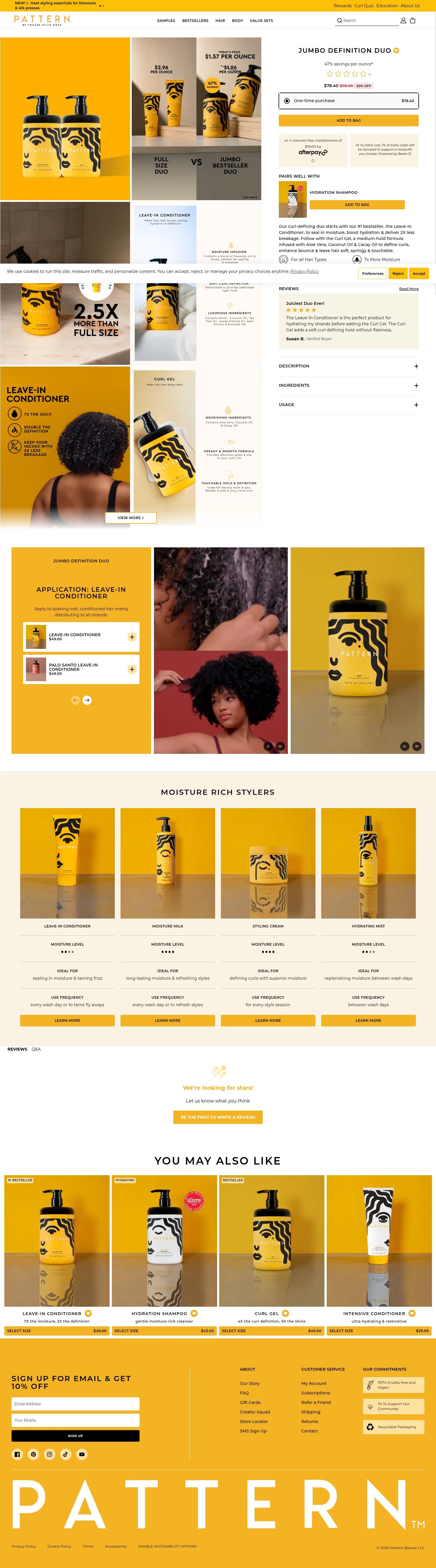 patternbeauty.com/products/leave-in-curl-gel-jumbo on desktop, full screenshot