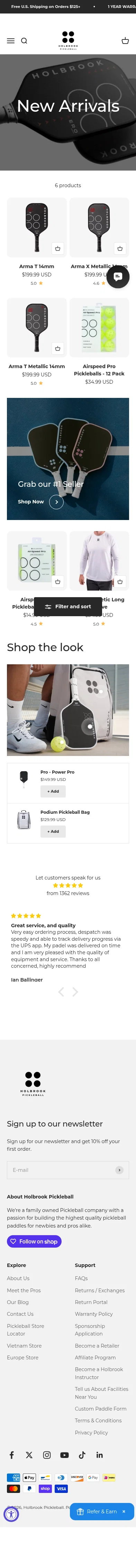 holbrookpickleball.com/collections/whats-new on mobile