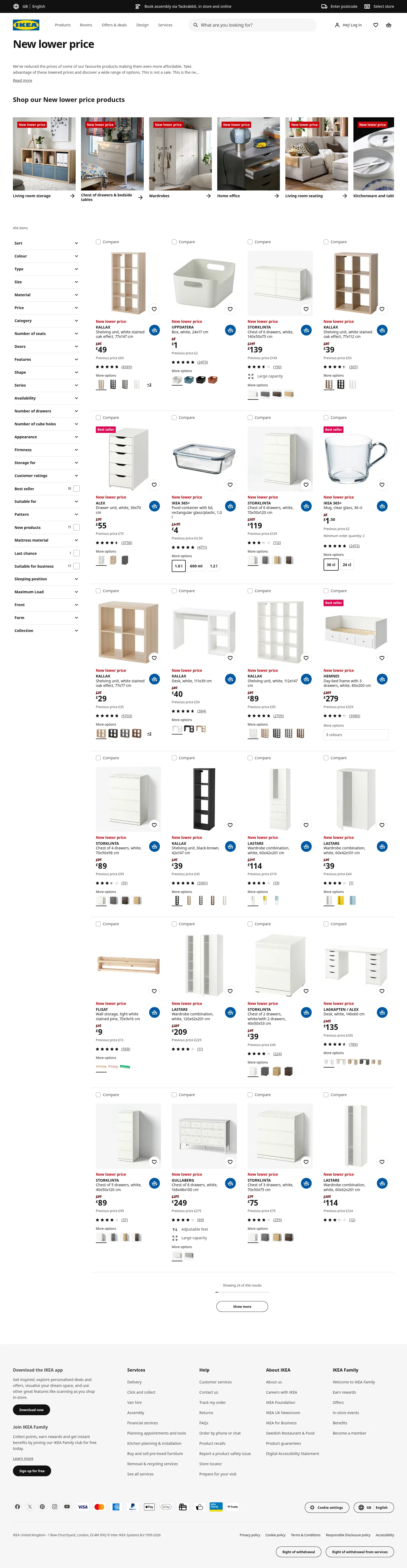 ikea.com/gb/en/cat/lower-price on desktop, full screenshot