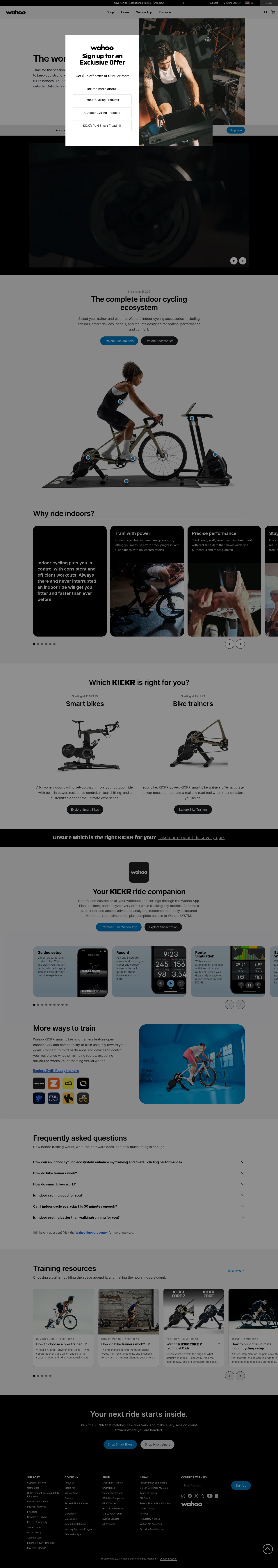 Wahoo Fitness landing page