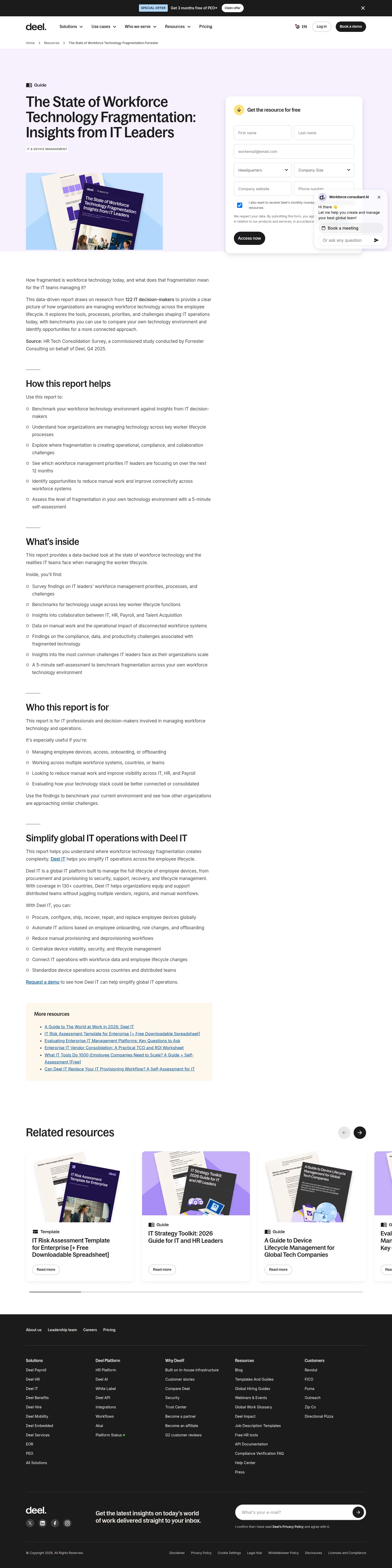 Deel landing page