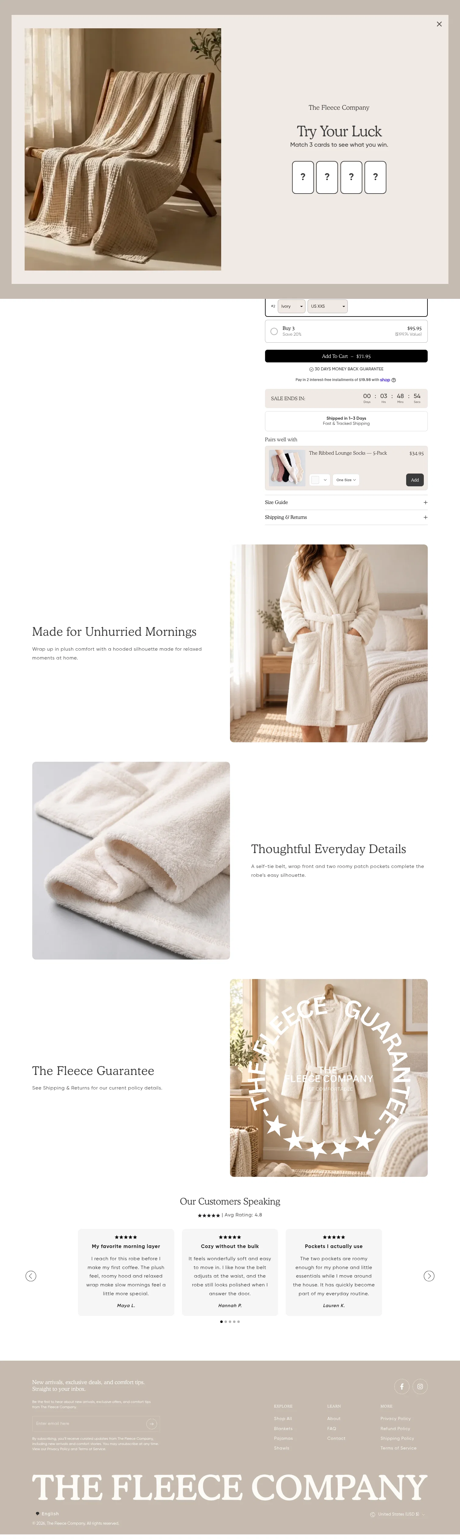 thefleececompany.com/products/the-cloud-plush-robe on desktop