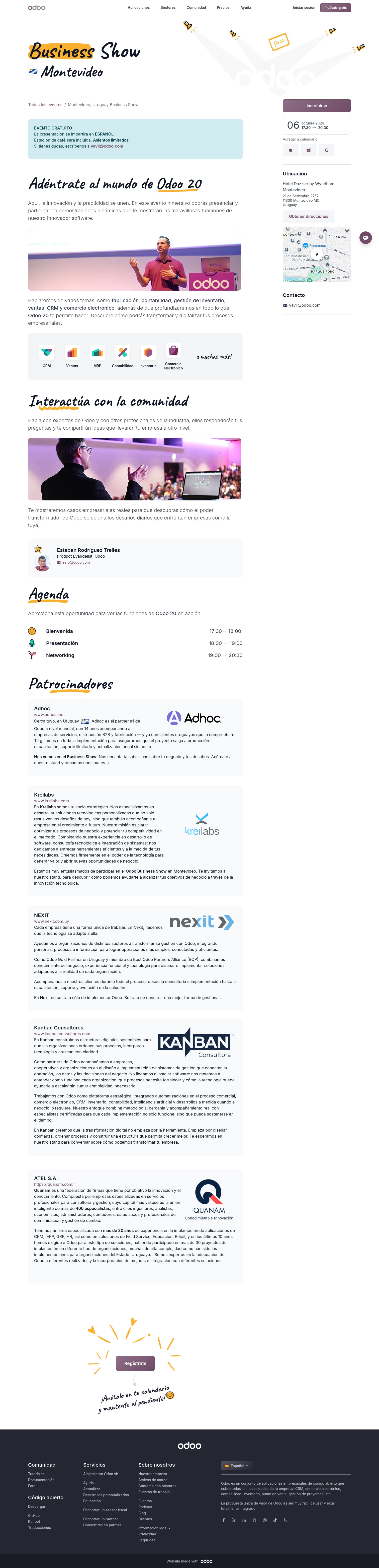 odoo.com/es_ES/event/montevideo-uruguay-business-show-12480/register on desktop, full screenshot